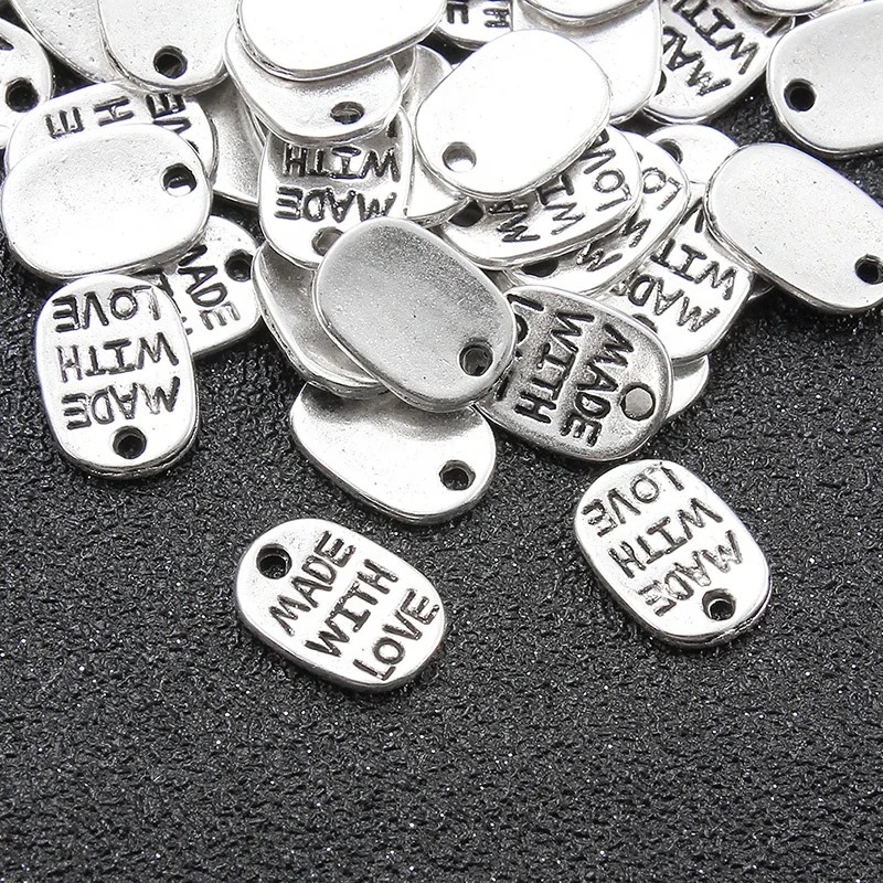 

20pcs/bag antique silver-plated lettering pendant handmade Diy jewelry, Picture