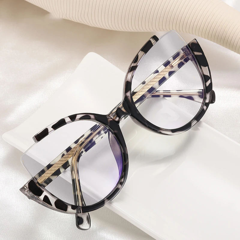 

LBAshades 92024 Retro style eyeglasses half frame anti blue light glasses TR 90 optical frame