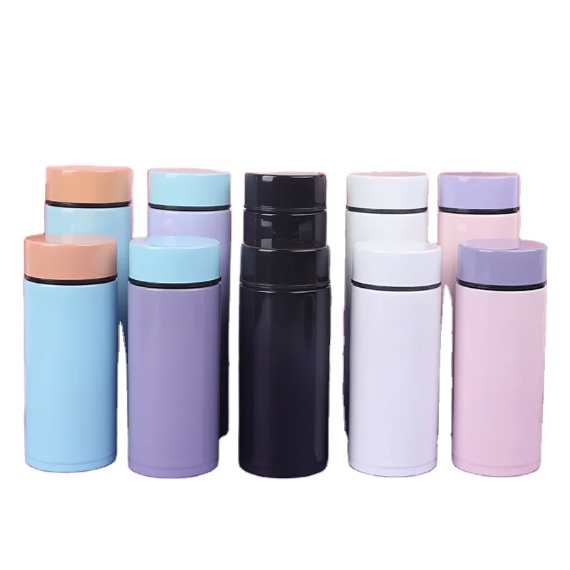 

factory wholesale Mini stainless steel pocket sports water cup Gift lettering cup Straight thermos cup Custom printed logo, Customized color