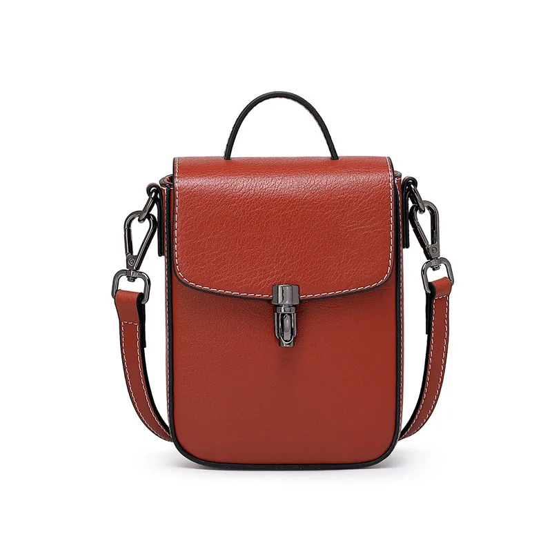 

Womens Mini Genuine Leather Single Shoulder Bag Small Square Black Crossbody Messenger Handbag Phone Shoulder Bag, Black, red, brown, deep green