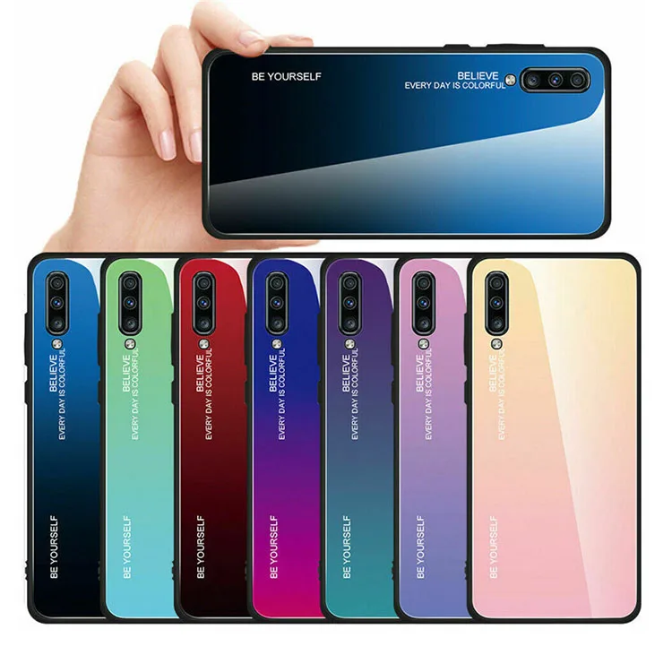 

Gradient Tempered Glass Back Cover Case for Xiaomi 8 9 F1 Max3 Redmi Note6