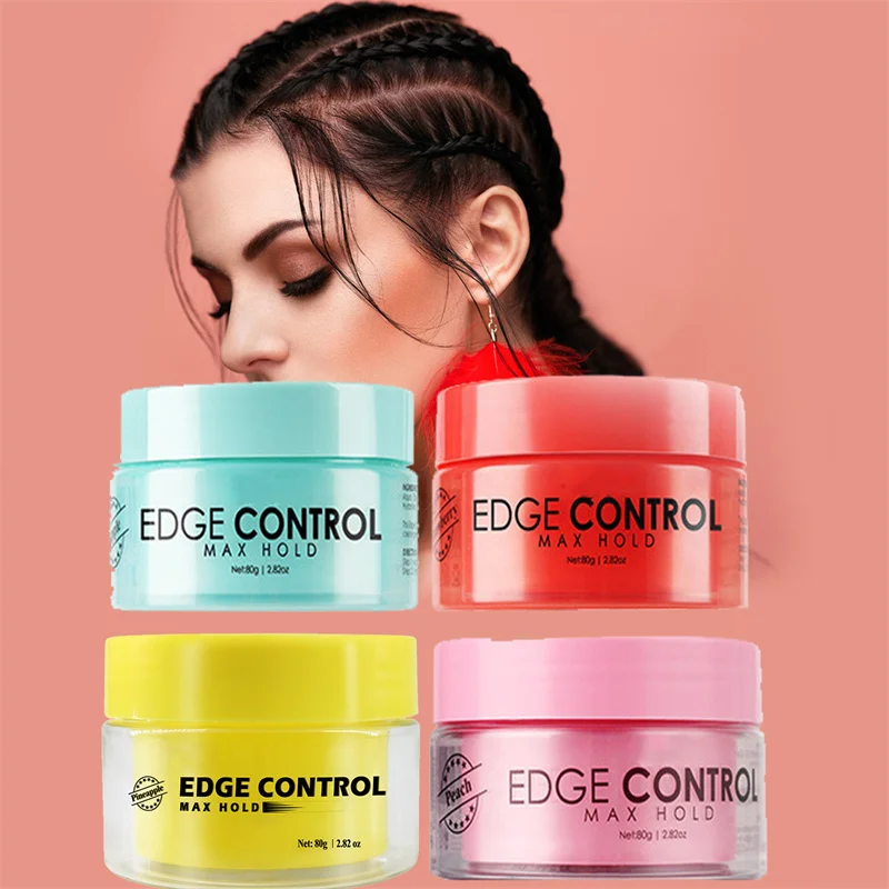 

Custom Logo Best Instant Super Strong Extreme Hold Glitter Shine Jam Vegan 4c Hair Private Label Edge Control, Blue/red /black