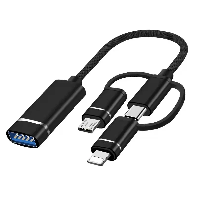 

3 in 1 USB 3.0 Pogo Micro/Type-C/For Apple OTG cable 3in1 OTG Adapet USB 3.0 3in1 OTG cable