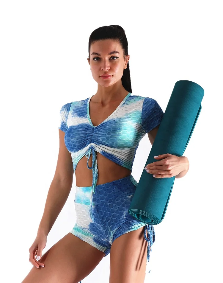 

Womens Fitness High Waist Yoga Wear Sport Clothing Set Gym Wear Women Scrunch Butt Lift Yoga Shorts Legging Set, 6 colors