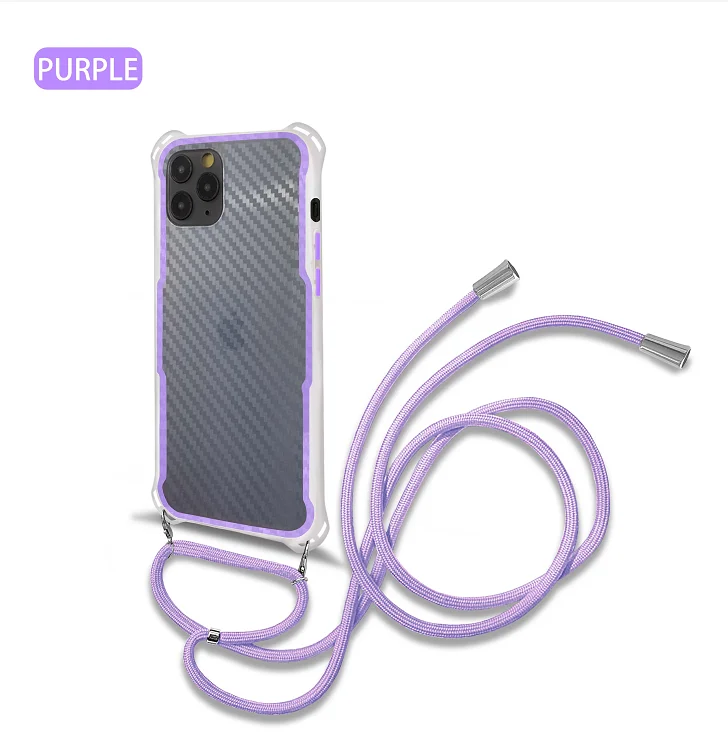 

Drop proof woven pattern necklace cross body strap mobile phone case for iphone 11 pro max, 5 colors