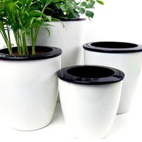 

Cheep round shape the lazy self watering plastic flower pot for indoor outdoor