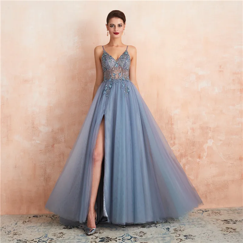 

Stunning Elegant Sleeveless A Line Prom Dress Women Beaded Stones Cocktail Queen Women Evening Dress 2018, As picture or your request