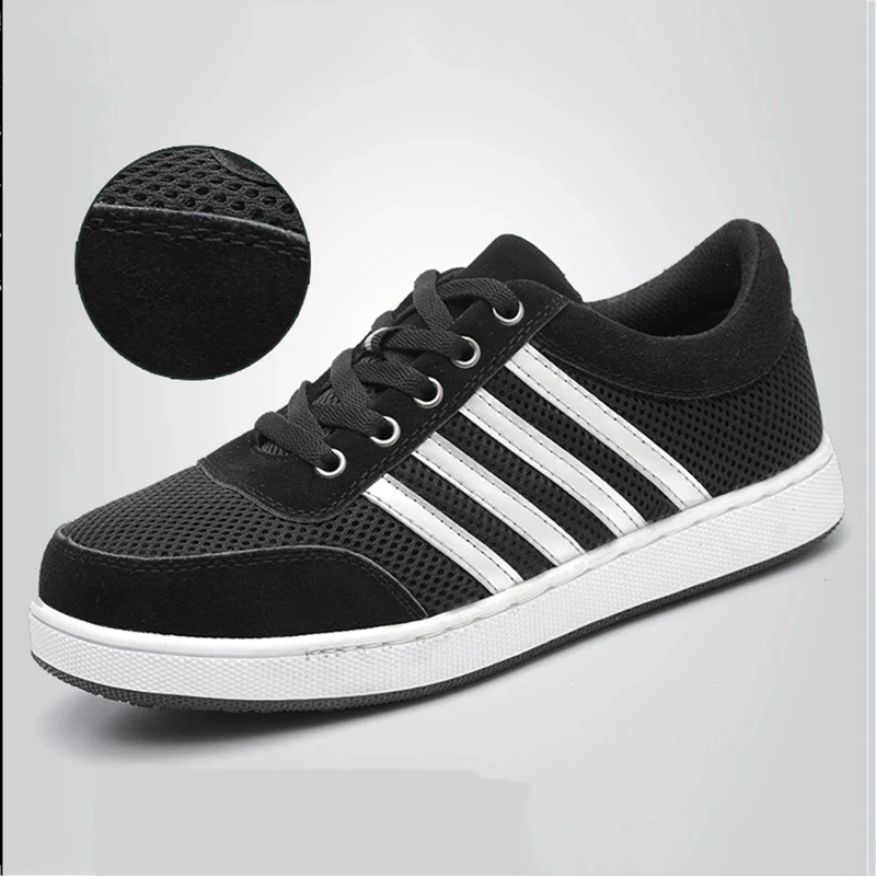 

Safety Shoes Men Leather Boots Puncture and Smash Proof Work Boots Lightweight Protective Shoes Rubber Sole Woman Outdoor Shoe, Black grey