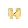 26 Golden Alphabets Custom Jewelry ABCDE Open Adjustable Letter Initial Rings For Women