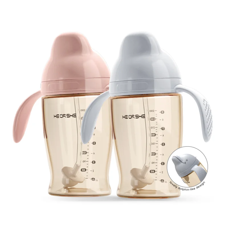 

Factory price free baby samples ppsu water bottle leakproof/no spill baby drinking bottle, Pink / blue