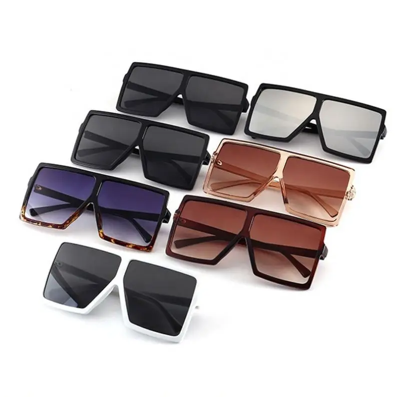

Fashion Big Square Rectangle Women Oversized Sunglasses in Stock, 7 colors