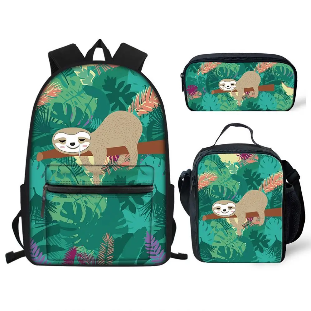 

Latest Arrival Lazy Sloth Theme Popular Portable Kids School Bag Set With Lunch Bag Exclusive Custom School Backpack For Women, Customized color,printable