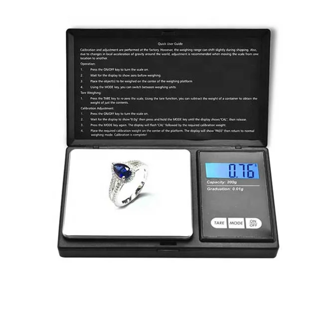 

High Quality Digital Mini Jewelry Scale, 0.01g Portable Pocket Gold Scale Weighing, Black