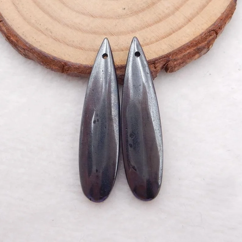 

Hematite Stone Gemstone Pendant Pair For Earring Making