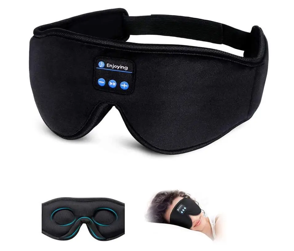 

Sleep Headphones Blue tooth Wireless 3D Eye Mask for Sleeping Relax Headphones for Side Sleepers Washable Travel Music Player, Black/blue/gray/browm