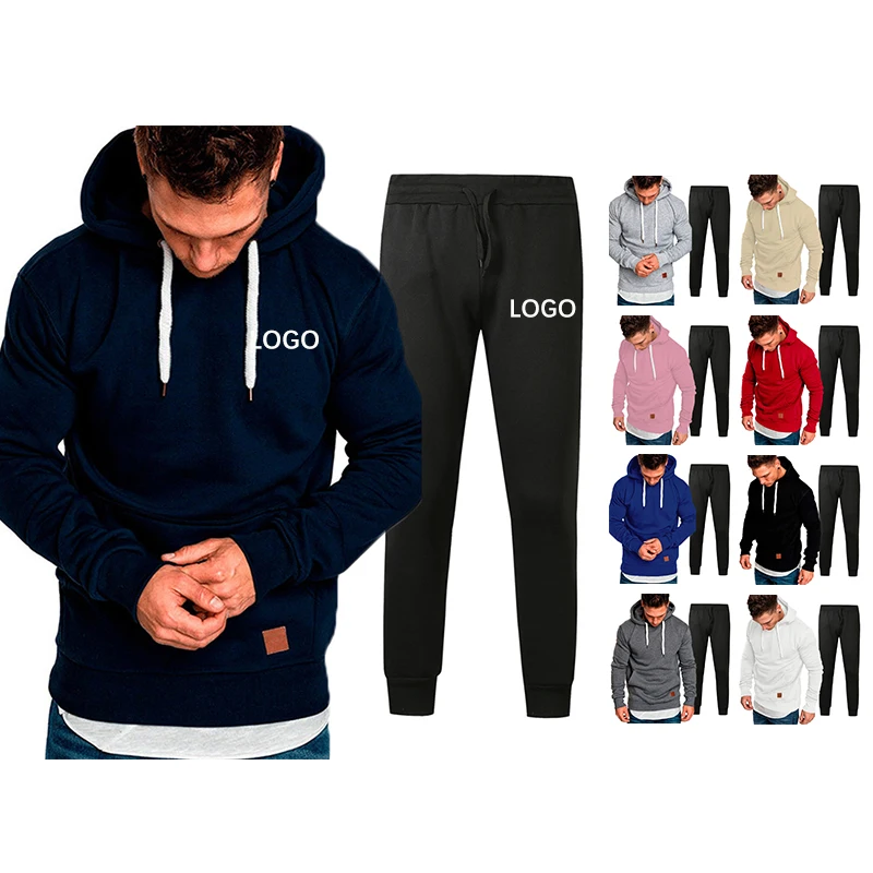 

Winter Man Sportswear Plain Two Piece Tracksuit Sets Jogging Suit Hoodie Men Private Label Sweatsuit Vendor