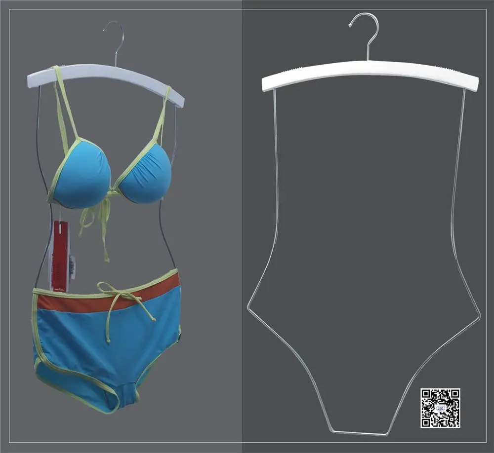 

Wood Whole Body Metal Swimwear Bikini Hanger, White