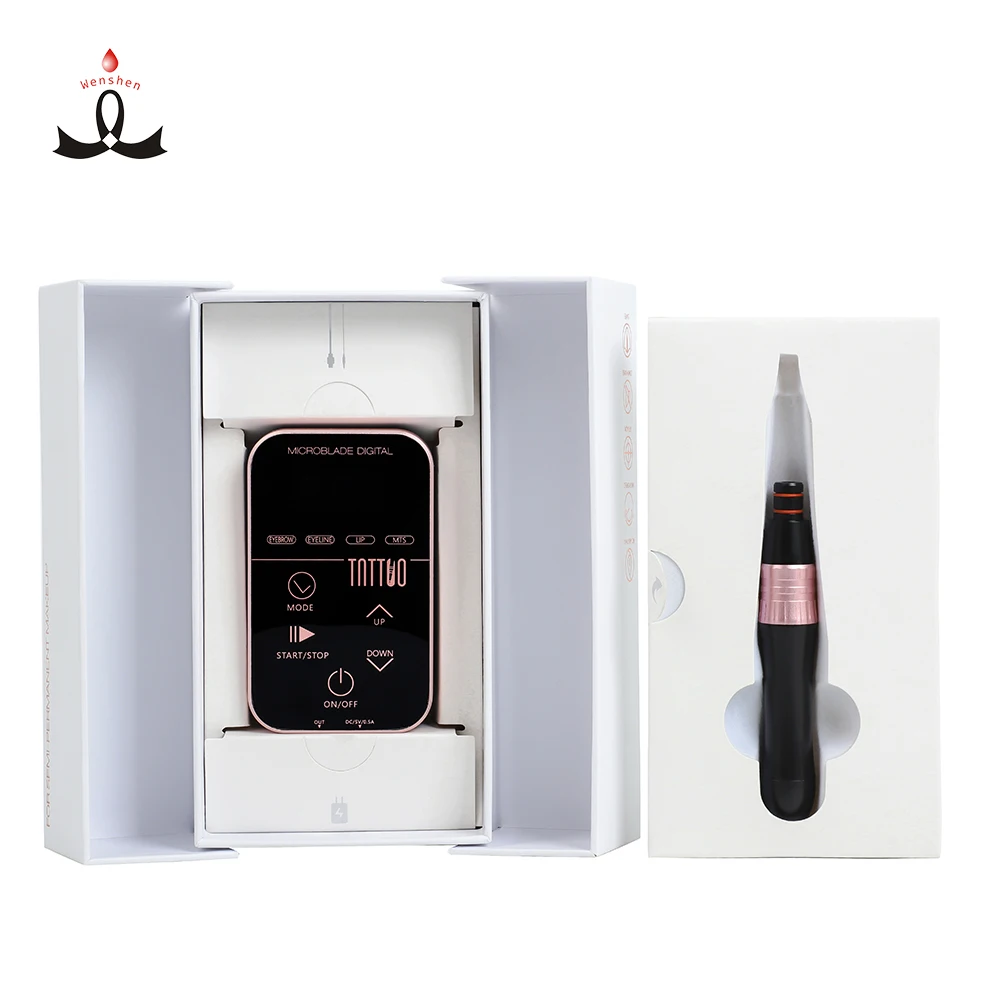 

2021YD Beaux Battery Panel Lip Tattoo Machine Multifunctional Semi Permanent Makeup Tattoo Machine Kit, Black & pink