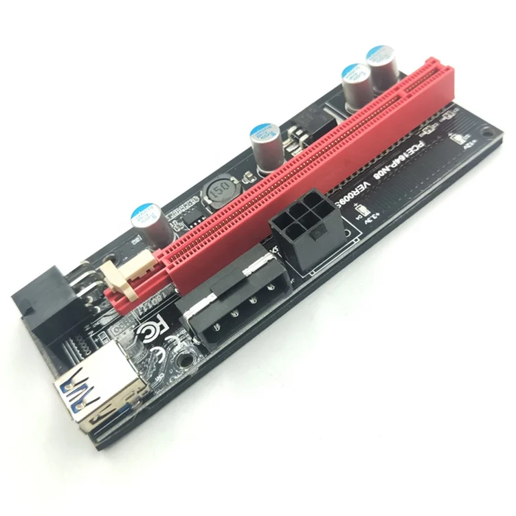 

VER009S PCI-E Express 6pin 1x to 16x Card Extender USB 3.0 PCIE Power GPU Cable Adapter riser 009S
