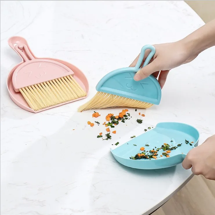 

Mini Cute Desktop Sweep Small Broom Keyboard Cleaning Brush With Dust Pan
