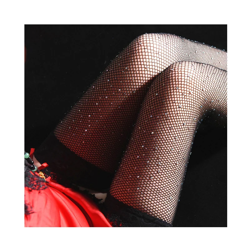 

knee high stockings for women lace sexy rhinestone fishnet stockings, Custom color