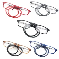

Unisex foldable Magnetic Reading Glasses Men Women Adjustable Hanging Neck Folding Glasses Front Connect with magnet Glasses