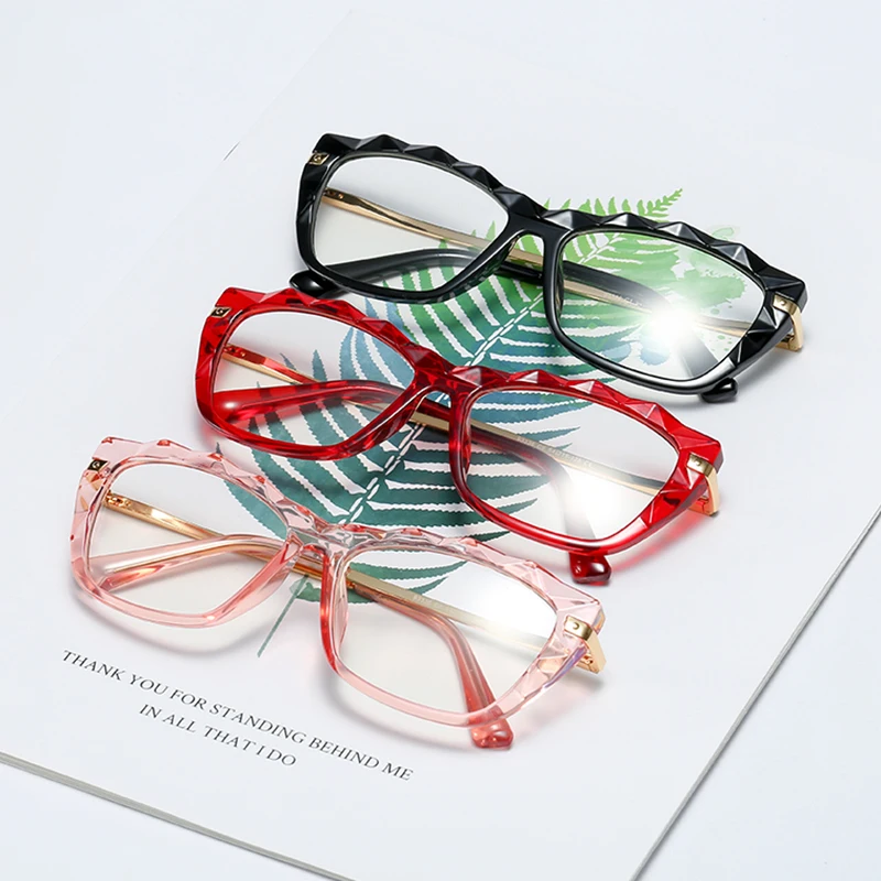 

SHINELOT High Quality TR90 Frame Fashion Ladies Optical Anti Blue Light Frames Eyeglasses Vintage Crystal Glasses