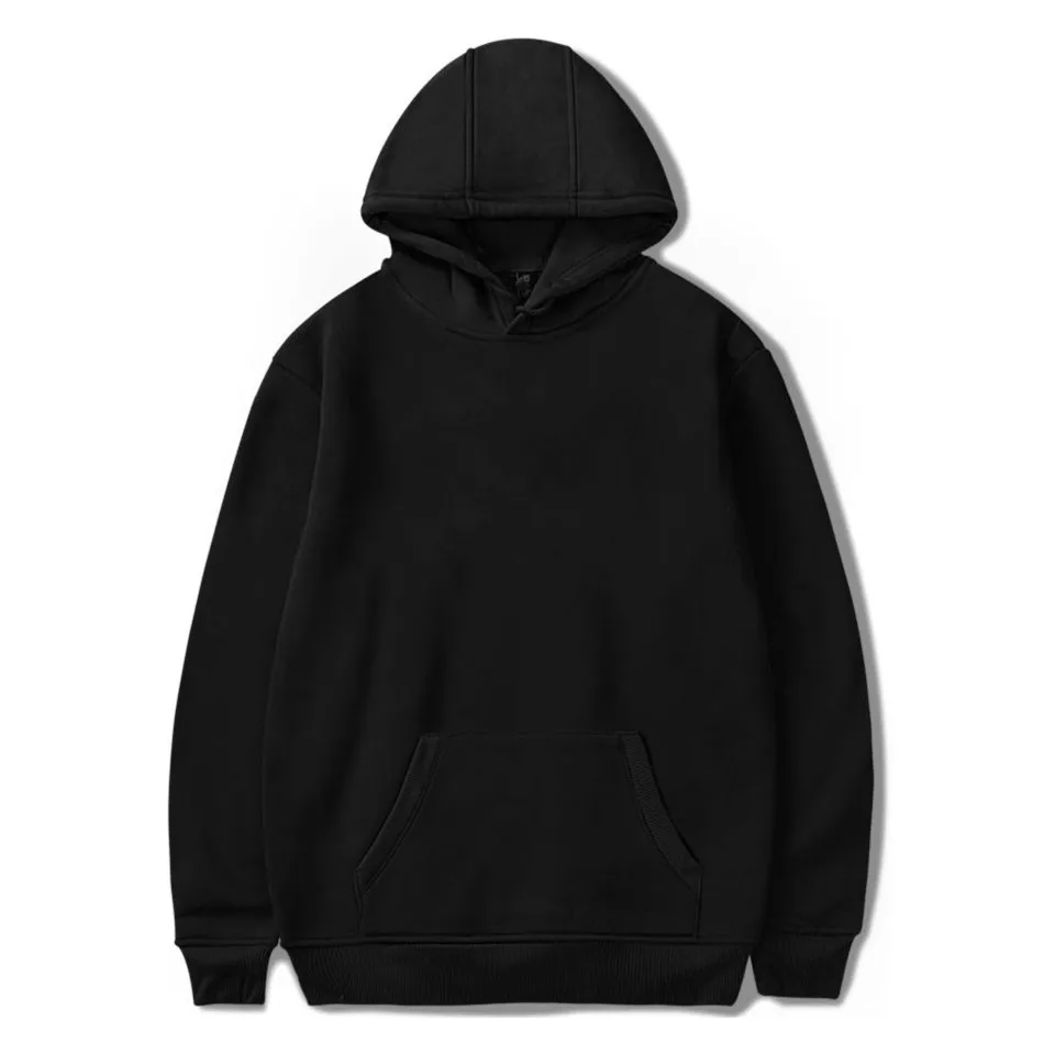 

Custom Logo Threaded Sleeves Plain Hooded Sweatshirts Black Casual Hooded Sweatshirts