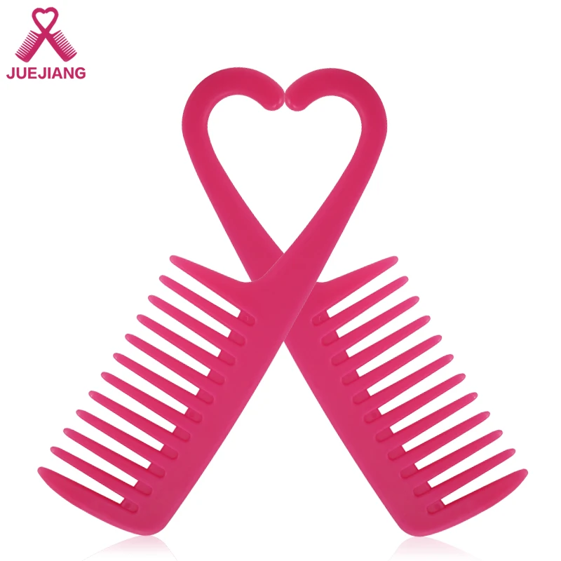 
Wholesale Custom Logo Detangle Shower Plastic Wide Tooth Hair Comb With Hook 