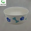 4" ivory white round dog bowls ceramic home garden living room porcelain oem custom design wholesale feeding feeder pet dog