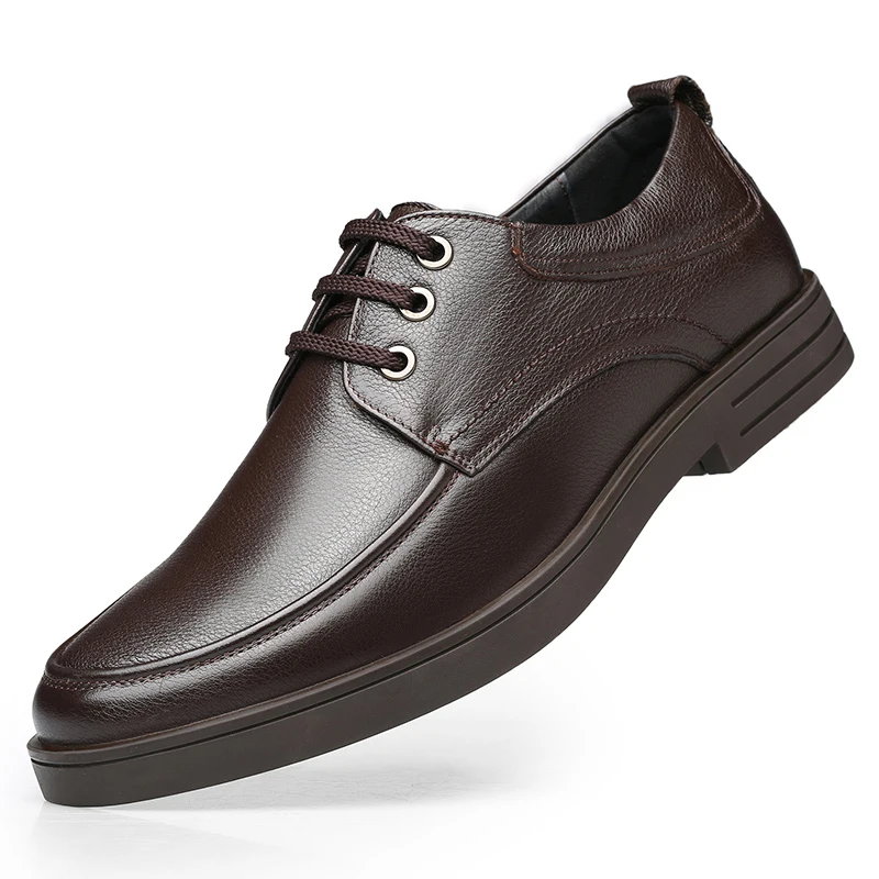 

MM180925-3 Wholesale Men's leather dress shoes Lace-up Casual brown shoes