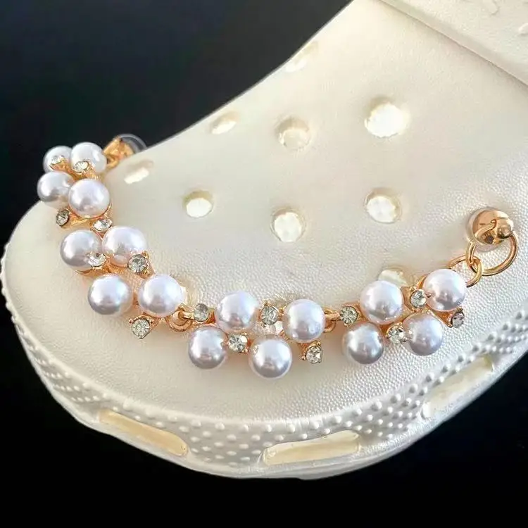 

Heavy Metal Rock Chain Charms Decoration Accessories Bling Rhinestone Suitable For Croc Shoes And For Croc Clog Gibbs Bracelet