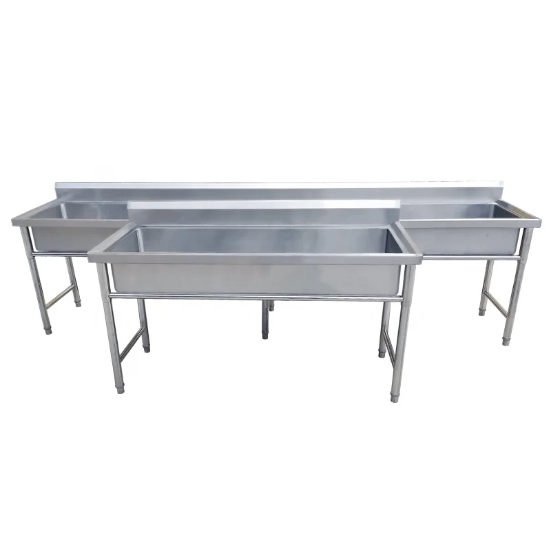 
Industrial Restaurant Commercial Stainless Steel Kitchen Sink With Backsplash 