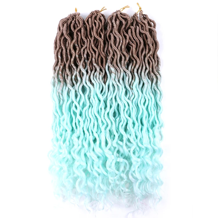 

Big Goddess Faux Locs Crochet Dread Cheap Soft Pre Loop Wavy Gypsy Nu Locs Crotchet Hair Braids 18 Inches Goddess Faux Locs