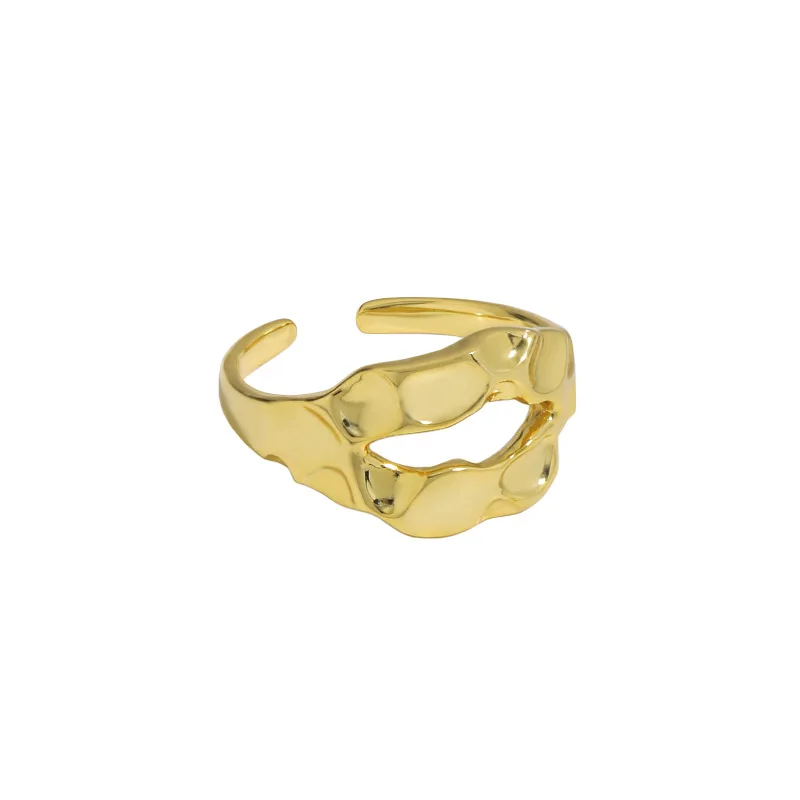 

VIANRLA 925 sterling silver hollow open ring 18k gold plated women ring