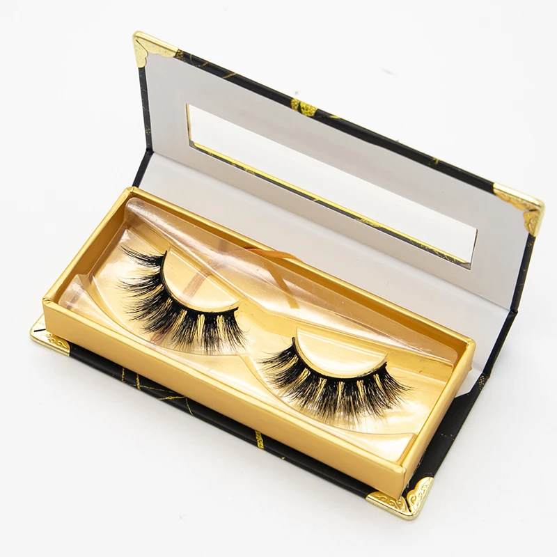 

High quality human hair eyelashes with custom eyelash packaging, Natural black