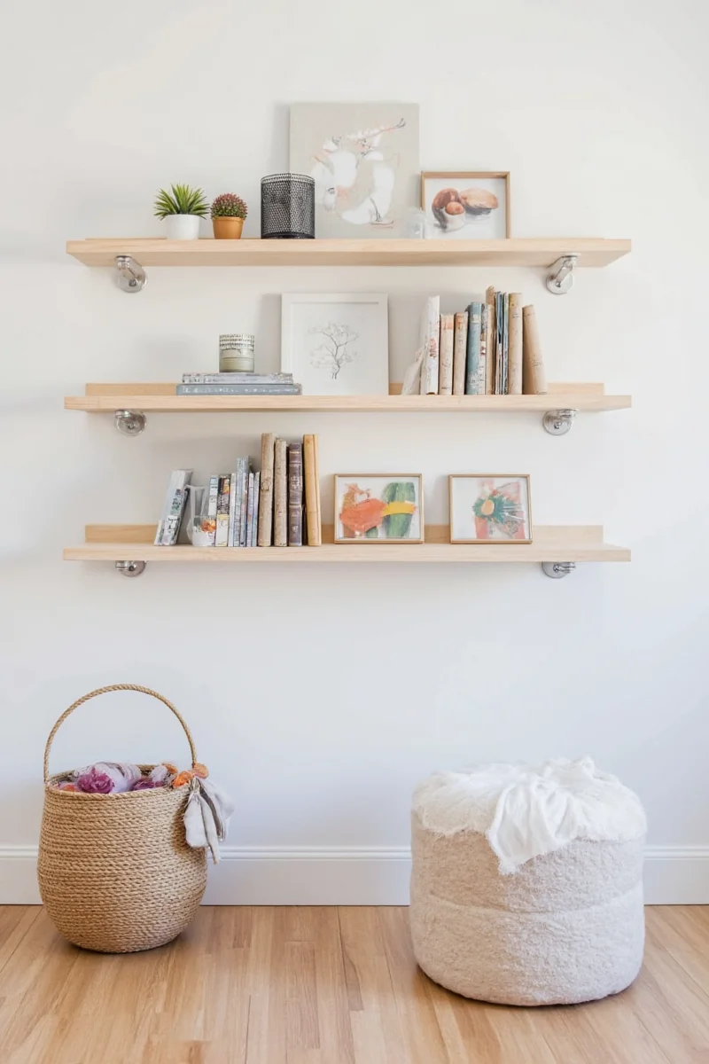 Modern wall shelf ideas for families