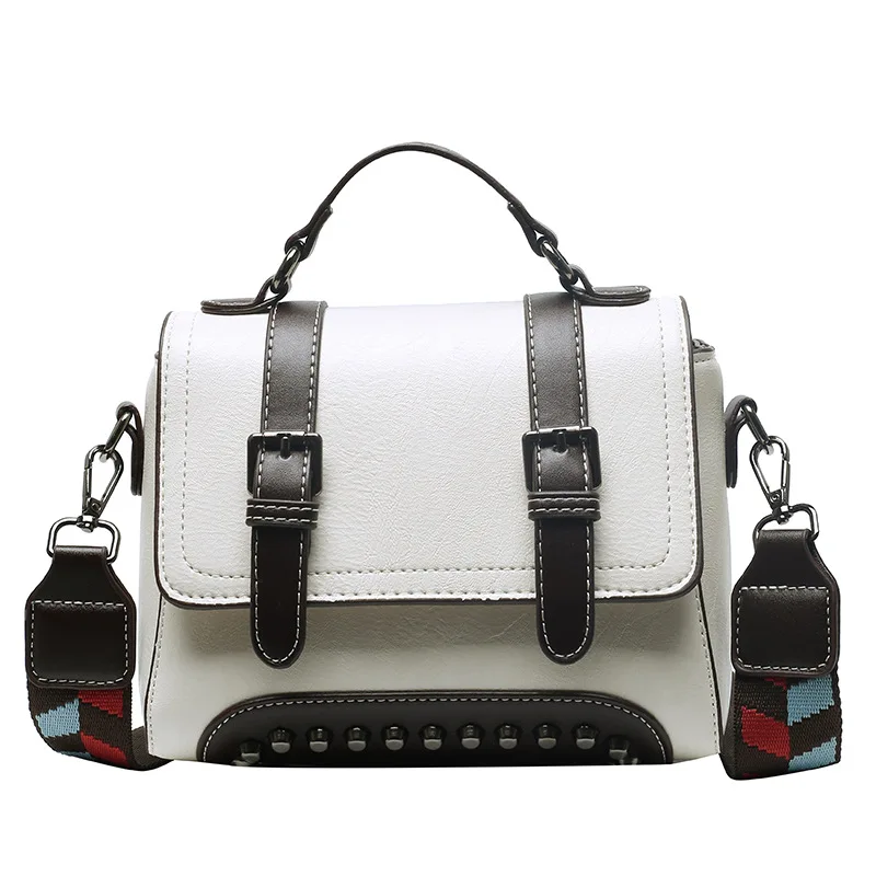 

Retro autumn winter new design women's leather bag small rivet single shoulder bag, 5 colors