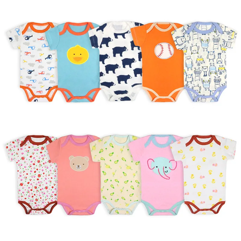 

5 Pieces Summer Rompers And Climbing Clothes European And American Baby Girls One-Piece Baby Clothes