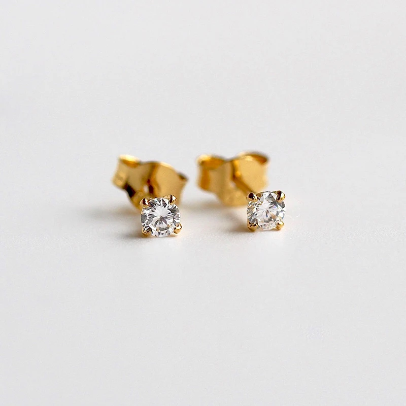 

ROXI Personalized Jewelry Diamond Earrings 14K Yellow Gold Fashion Earrings Trend 2022 Solid Gold Stud Earrings