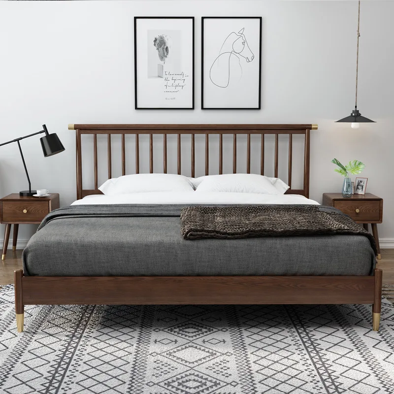 product-BoomDear Wood-Luxury Bedroom Set Furniture elegant walnut color wooden modern beds designs s