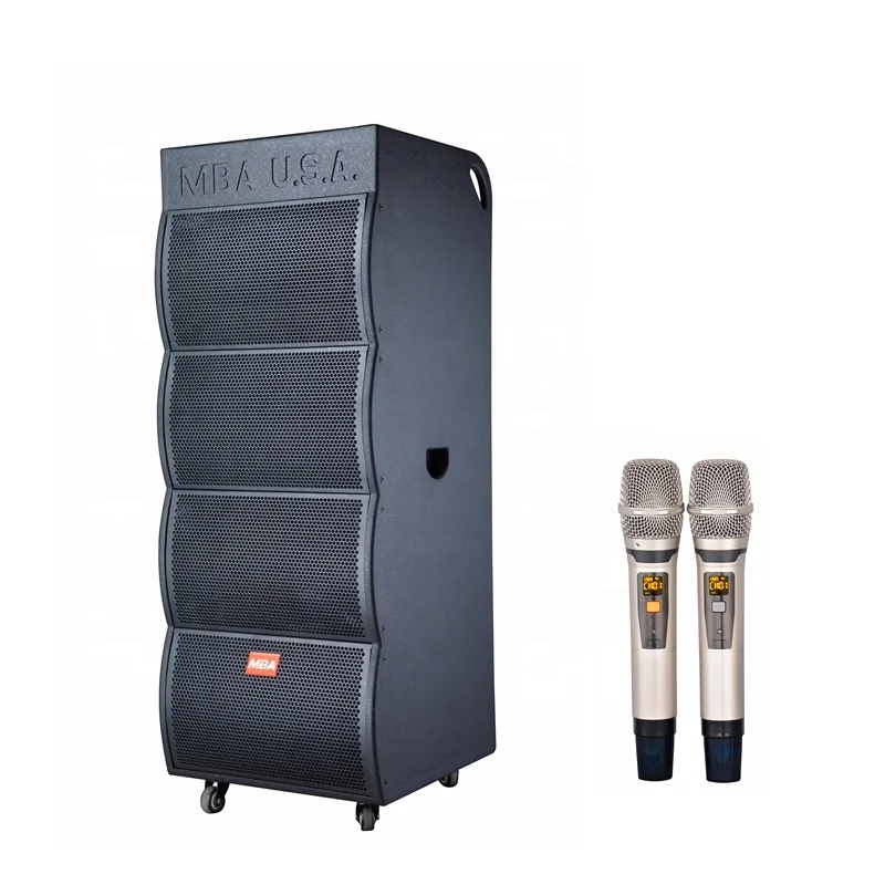 

MBA Special Designed Double 15 inch Hi-Fi No Distortion 1000W High Power Professional Active Concert Stage Trolley Speaker