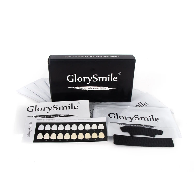 

2021 Popular New Style Portable 14 Pouches OEM Activated Charcoal Teeth Whitening Strips Private Logo, Black charcoal