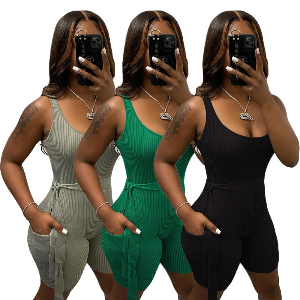 

10713-MX5 sexy sheatchy sleeveless one piece jumpsuit women sehe fashion