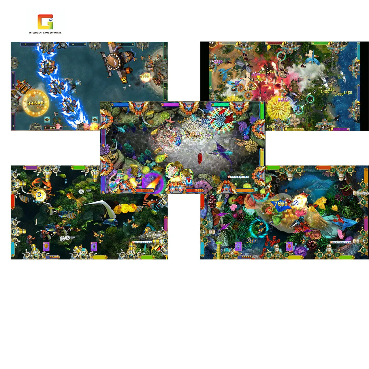 

RTS USA Popular Game developer sales fish Shooting Game adjustable 50% holding 5 in 1 multi Fish Game Kits