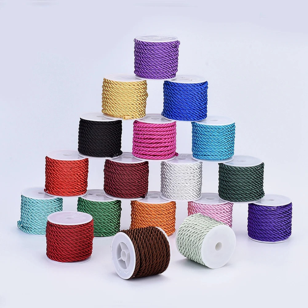 

Pandahall  Mixed Color Twisted Polyester Cord