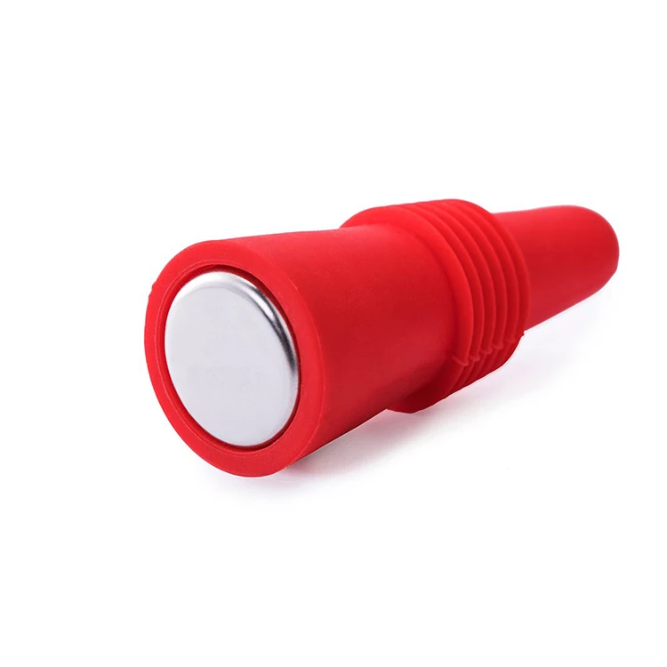 

Wine Stoppers Silicone Reusable Wine Bottle stoppers and Beverage Bottle Stoppers Red