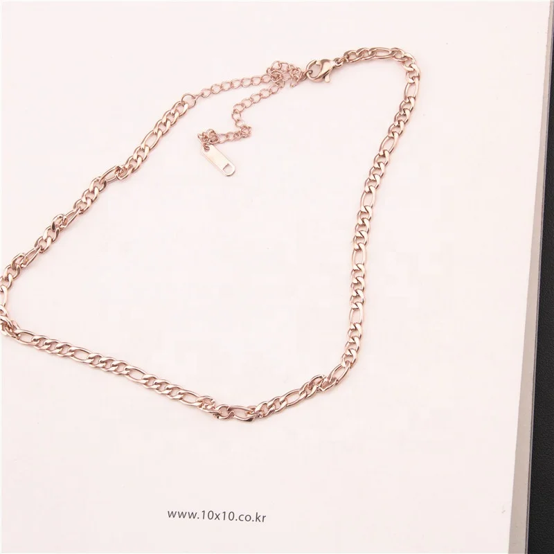

Jewelry 18K Gold Plated Figaro Chain Necklace Stainless Steel Jewelry Wholesale