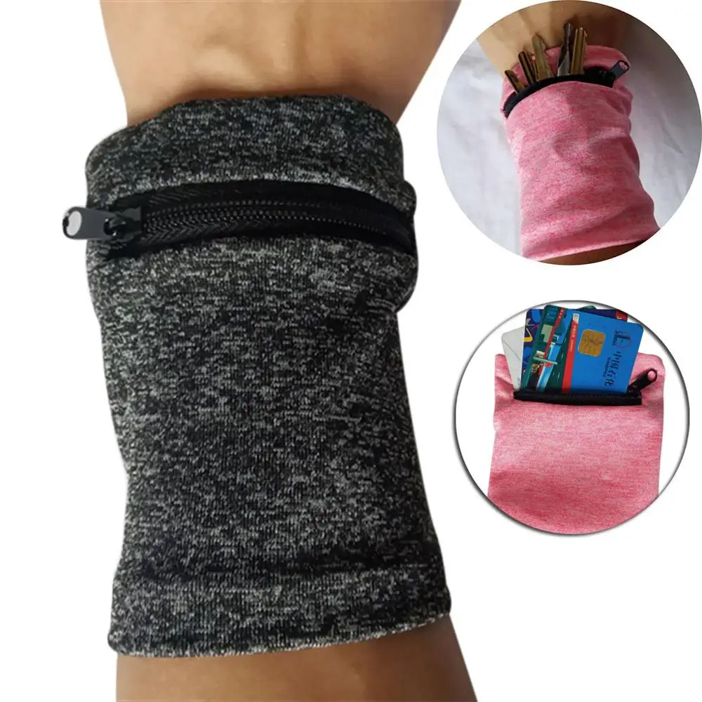 

unisex Multifunctional Band Zipper Ankle Wrap Sport Wrist Strap Wallet Storage for running gym cycling sports safety