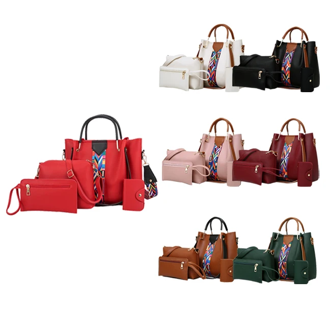 

waterproof fashion women handbags 4pcs ladies bags handbag and purse set 2021 handbags for women set